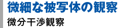 微細な被写体の観察：微分干渉観察